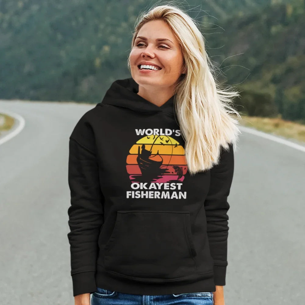 World's Okayest Fisherman Unisex Hoodie