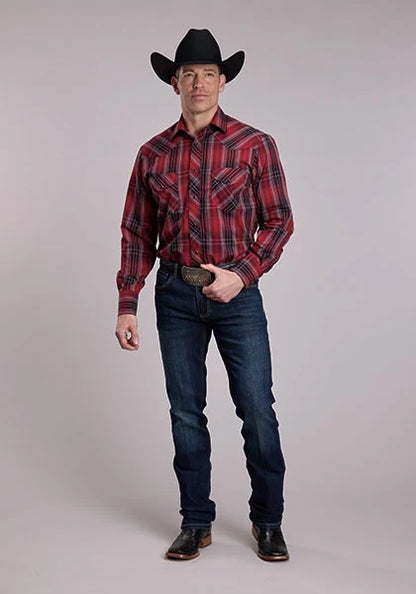 Roper 3275 Plaid (Red/Black) - Men's Western Shirt