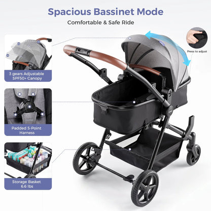 Momfann 3-in-1 Stroller Wagon for Kids & Pets