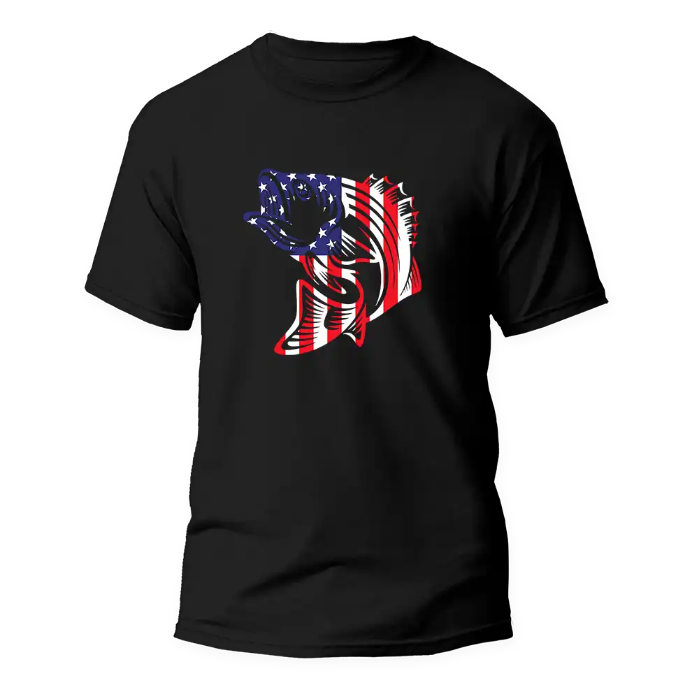American Flag Fish Come Man T-Shirt
