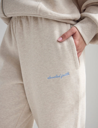 Basics Eggshell Wide Leg Sweatpant