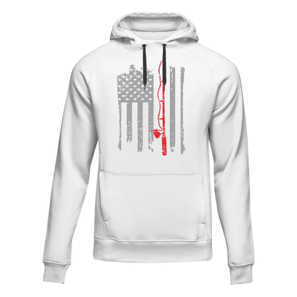 Fishing Rod American Flag Unisex Hoodie