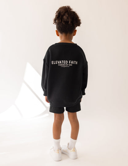 Kingdom Club Black Kids Crewneck