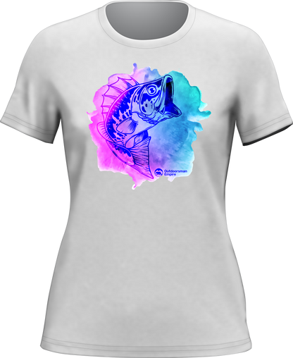 Watercolor Fishing T-Shirt for Women
